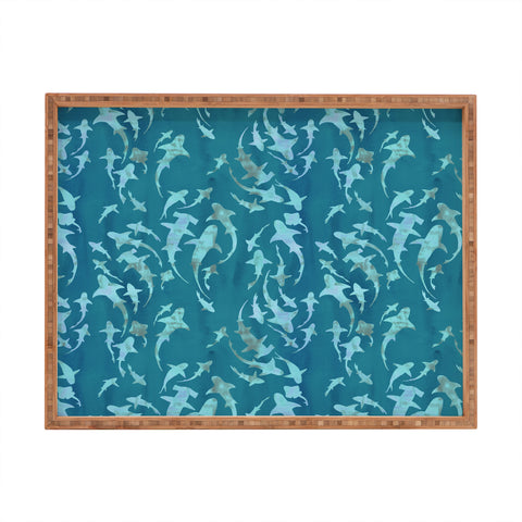 Schatzi Brown Sharky Aqua Rectangular Tray