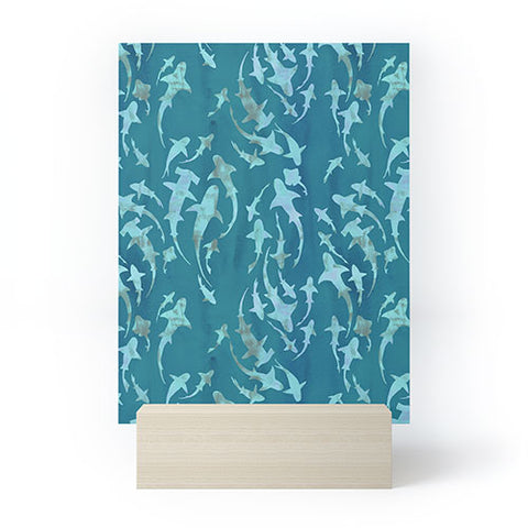 Schatzi Brown Sharky Aqua Mini Art Print