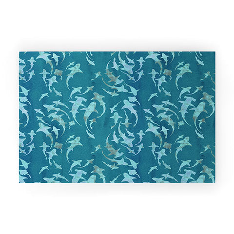 Schatzi Brown Sharky Aqua Welcome Mat