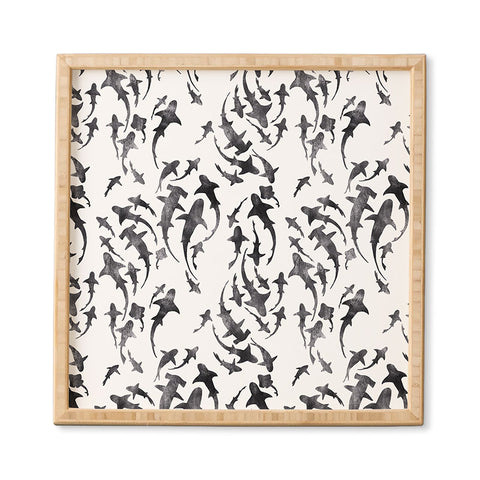 Schatzi Brown Sharky White Framed Wall Art
