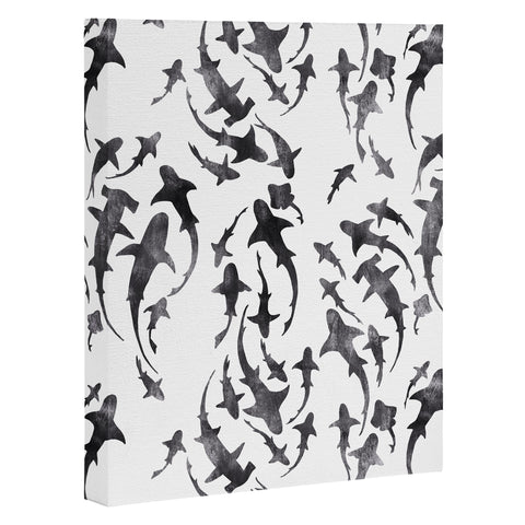 Schatzi Brown Sharky White Art Canvas