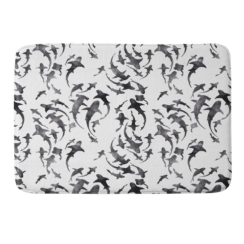 Schatzi Brown Sharky White Memory Foam Bath Mat