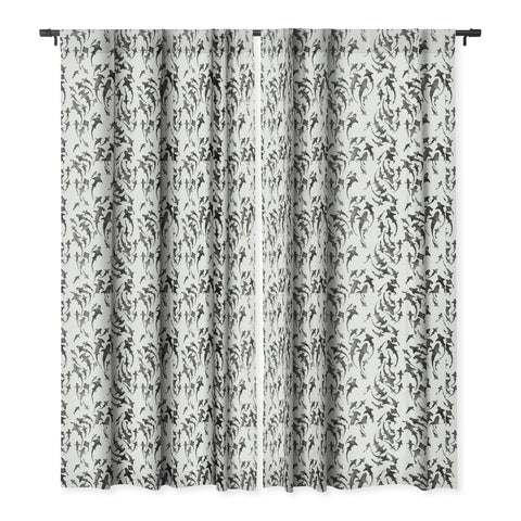 Schatzi Brown Sharky White Blackout Window Curtain