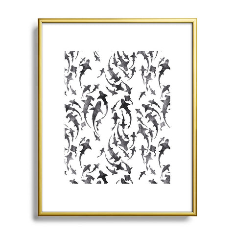 Schatzi Brown Sharky White Metal Framed Art Print