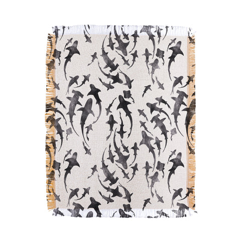 Schatzi Brown Sharky White Throw Blanket