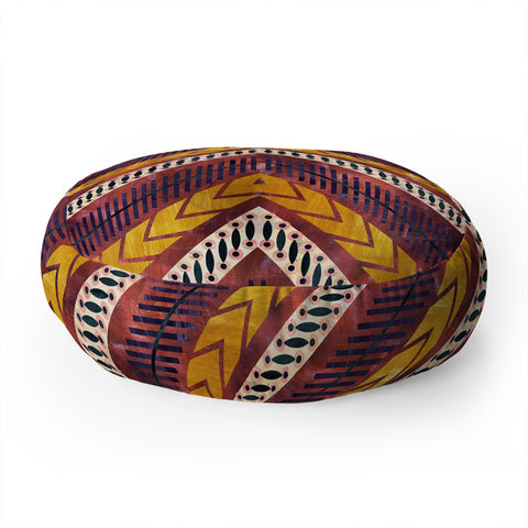 Schatzi Brown Shelby Chevron Rust Floor Pillow Round