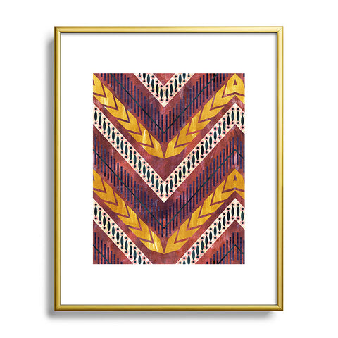 Schatzi Brown Shelby Chevron Rust Metal Framed Art Print