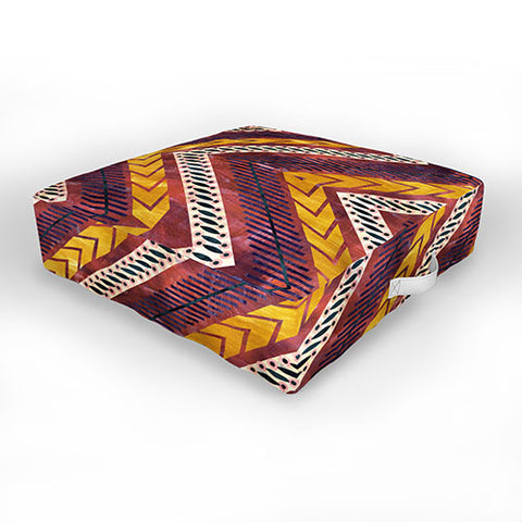Schatzi Brown Shelby Chevron Rust Outdoor Floor Cushion