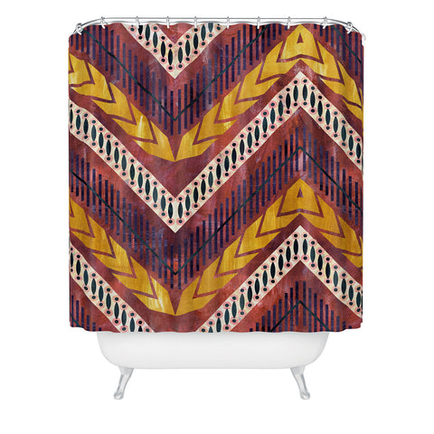 Schatzi Brown Shelby Chevron Rust Shower Curtain