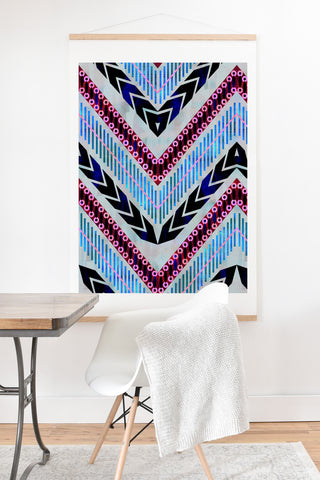 Schatzi Brown Shelby Chevron Silver Art Print And Hanger