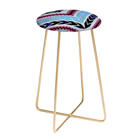 Schatzi Brown Shelby Chevron Silver Counter Stool