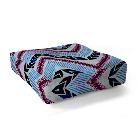 Schatzi Brown Shelby Chevron Silver Floor Pillow Square