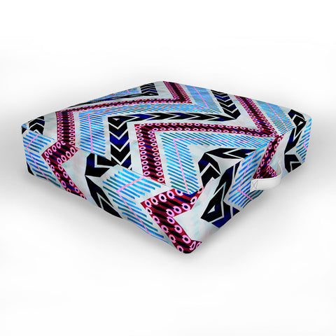Schatzi Brown Shelby Chevron Silver Outdoor Floor Cushion