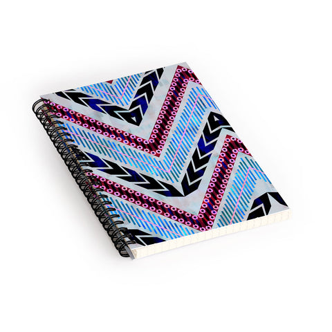 Schatzi Brown Shelby Chevron Silver Spiral Notebook
