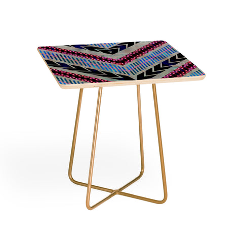 Schatzi Brown Shelby Chevron Silver Side Table