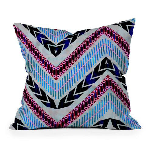 Schatzi Brown Shelby Chevron Silver Throw Pillow