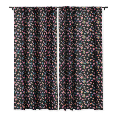 Schatzi Brown Starry Pink Blackout Window Curtain