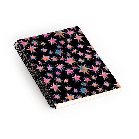 Schatzi Brown Starry Pink Spiral Notebook