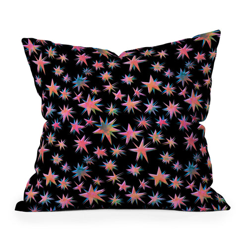 Schatzi Brown Starry Pink Throw Pillow