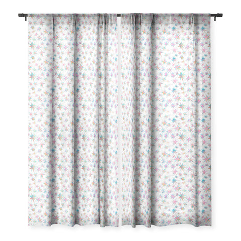 Schatzi Brown Starry White Sheer Window Curtain