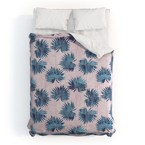 Schatzi Brown Sun Palm Pink Blue Comforter