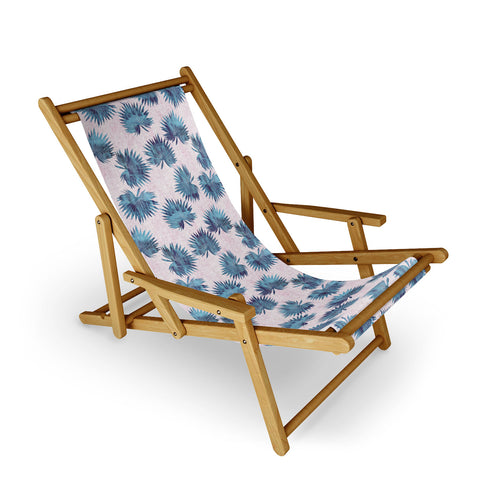 Schatzi Brown Sun Palm Pink Blue Sling Chair