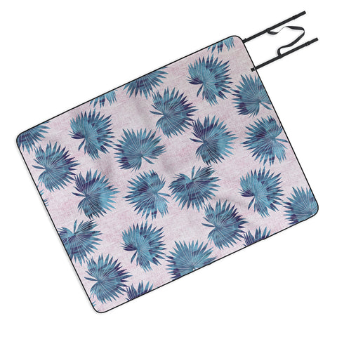 Schatzi Brown Sun Palm Pink Blue Picnic Blanket