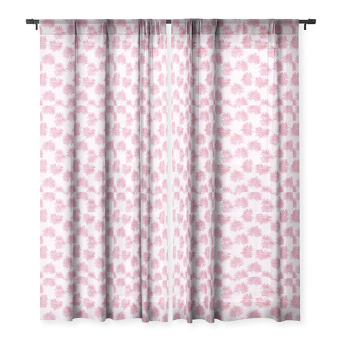 Schatzi Brown Sun Palm Pink Sheer Window Curtain