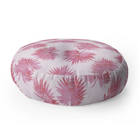Schatzi Brown Sun Palm Pink Floor Pillow Round