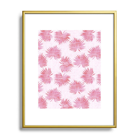 Schatzi Brown Sun Palm Pink Metal Framed Art Print
