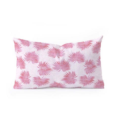 Schatzi Brown Sun Palm Pink Oblong Throw Pillow