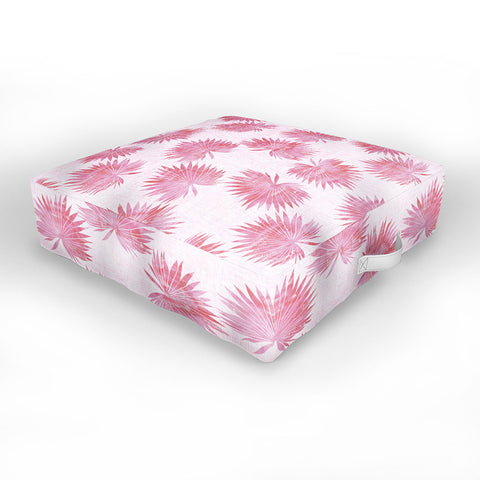 Schatzi Brown Sun Palm Pink Outdoor Floor Cushion