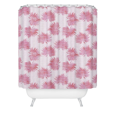 Schatzi Brown Sun Palm Pink Shower Curtain