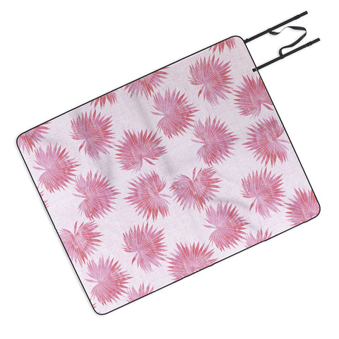 Schatzi Brown Sun Palm Pink Picnic Blanket