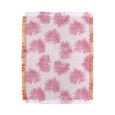 Schatzi Brown Sun Palm Pink Throw Blanket