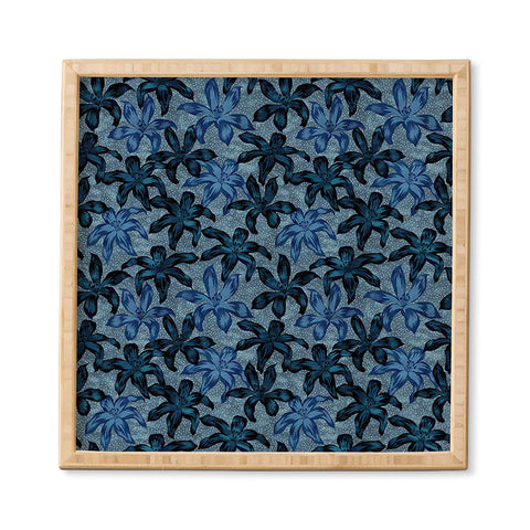 Schatzi Brown Sunrise Floral Blue Framed Wall Art