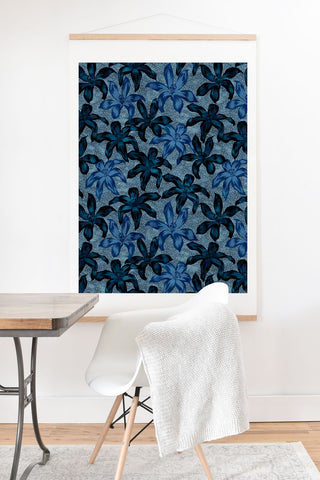 Schatzi Brown Sunrise Floral Blue Art Print And Hanger