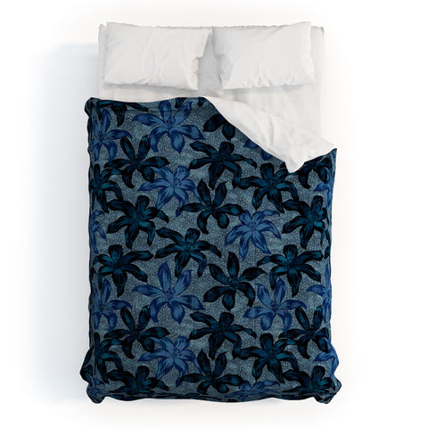 Schatzi Brown Sunrise Floral Blue Comforter