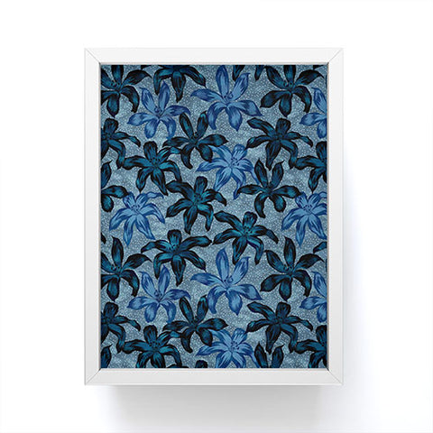 Schatzi Brown Sunrise Floral Blue Framed Mini Art Print