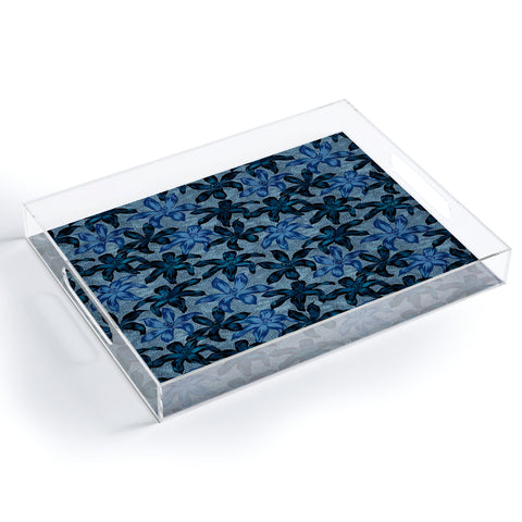 Schatzi Brown Sunrise Floral Blue Acrylic Tray