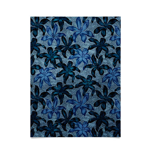 Schatzi Brown Sunrise Floral Blue Poster