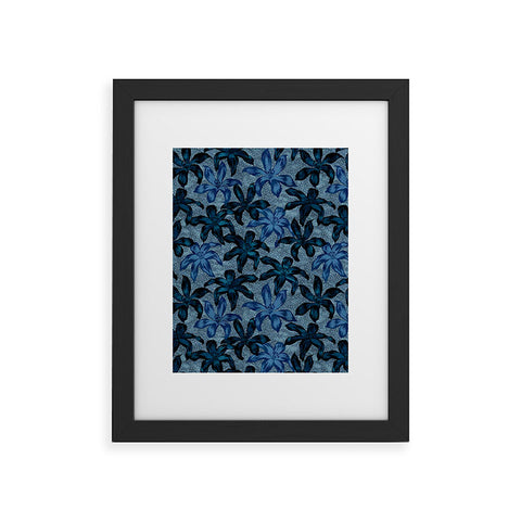 Schatzi Brown Sunrise Floral Blue Framed Art Print