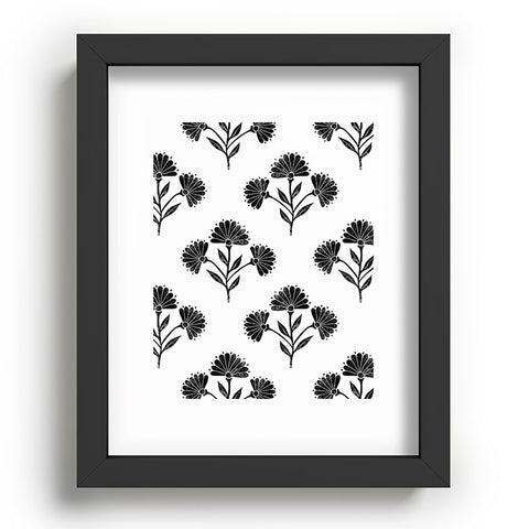 Schatzi Brown Suri Floral Black and White Recessed Framing Rectangle