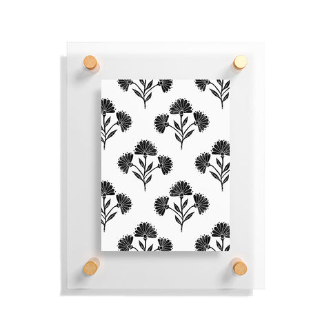 Schatzi Brown Suri Floral Black and White Floating Acrylic Print