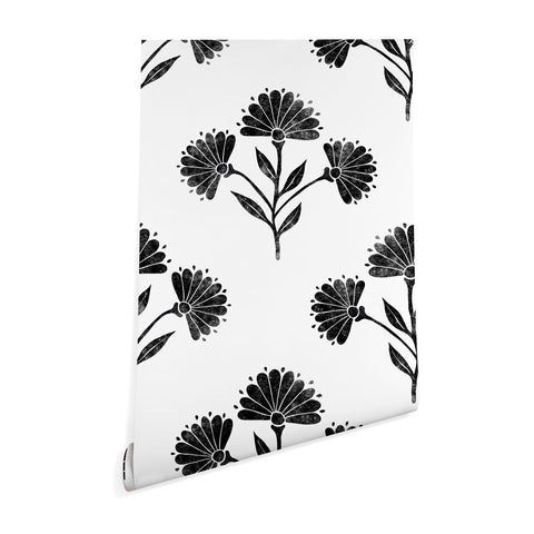 Schatzi Brown Suri Floral Black and White Wallpaper