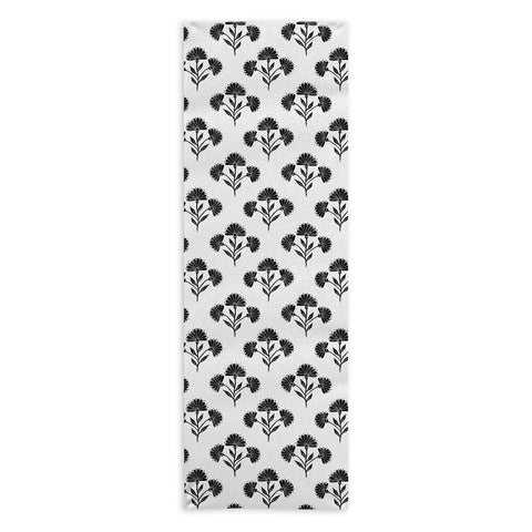 Schatzi Brown Suri Floral Black and White Yoga Towel