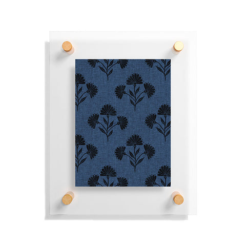 Schatzi Brown Suri Floral Dark Blue Floating Acrylic Print