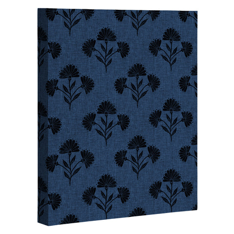 Schatzi Brown Suri Floral Dark Blue Art Canvas