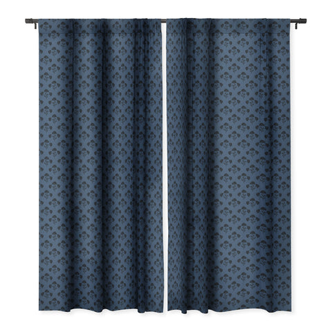 Schatzi Brown Suri Floral Dark Blue Blackout Window Curtain