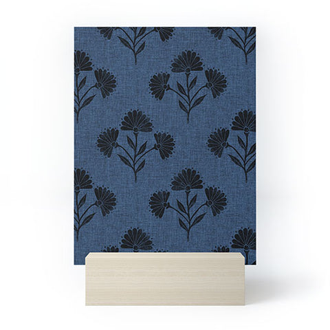 Schatzi Brown Suri Floral Dark Blue Mini Art Print